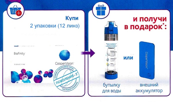 Подарок при покупке линз Biofinity